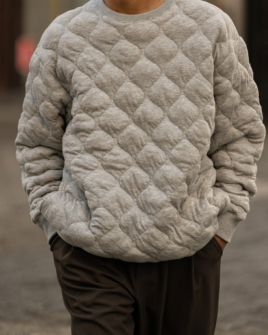 Wave Quilting Bonding Crew Neck Pullover［2564amy-5］クルーネック