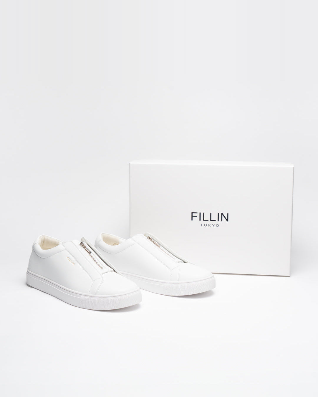 【FILLIN】7cmスタイルアップ　ホワイトスニーカー CLASSIC ZIP｜WHITE – FILLIN