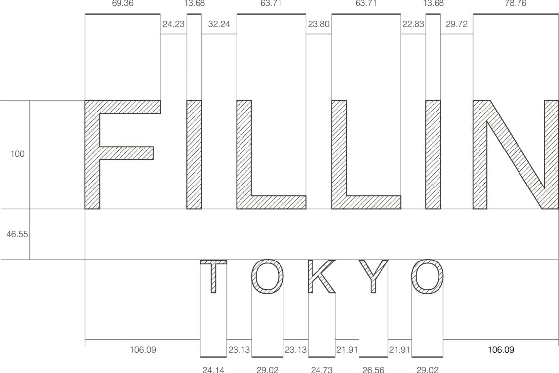 FILLIN TOKYOロゴの設計図